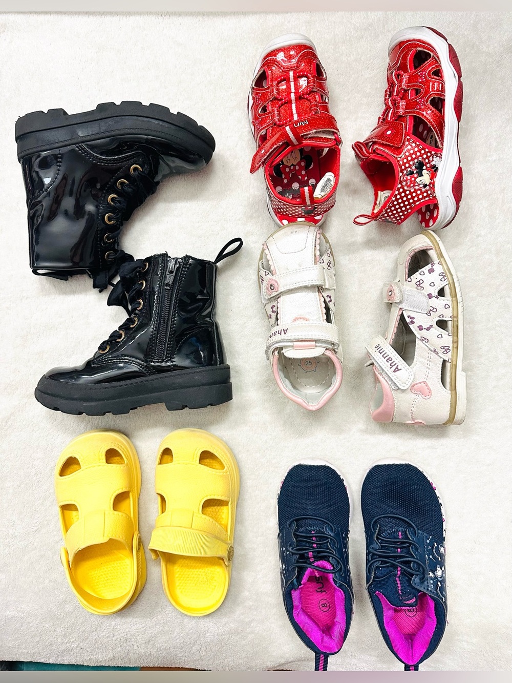 Huge lot Girls Shoes, Sneakers, Boots Size US 8 Disney Minnie Mouse,H&M Excellen